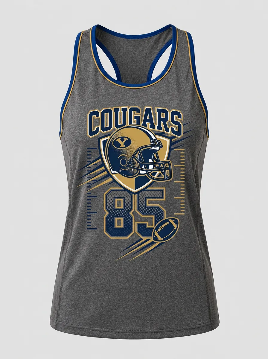 Women's BYU Cougars Football 85 Helmet Printed Tank Top