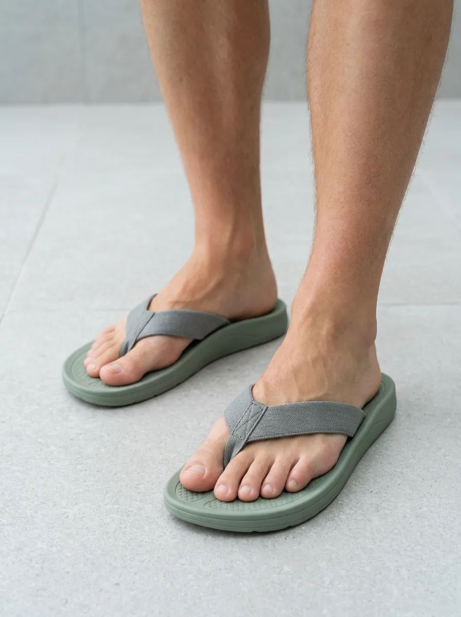 Men's Relaxed Casual Fabric Patterned Flip Flops