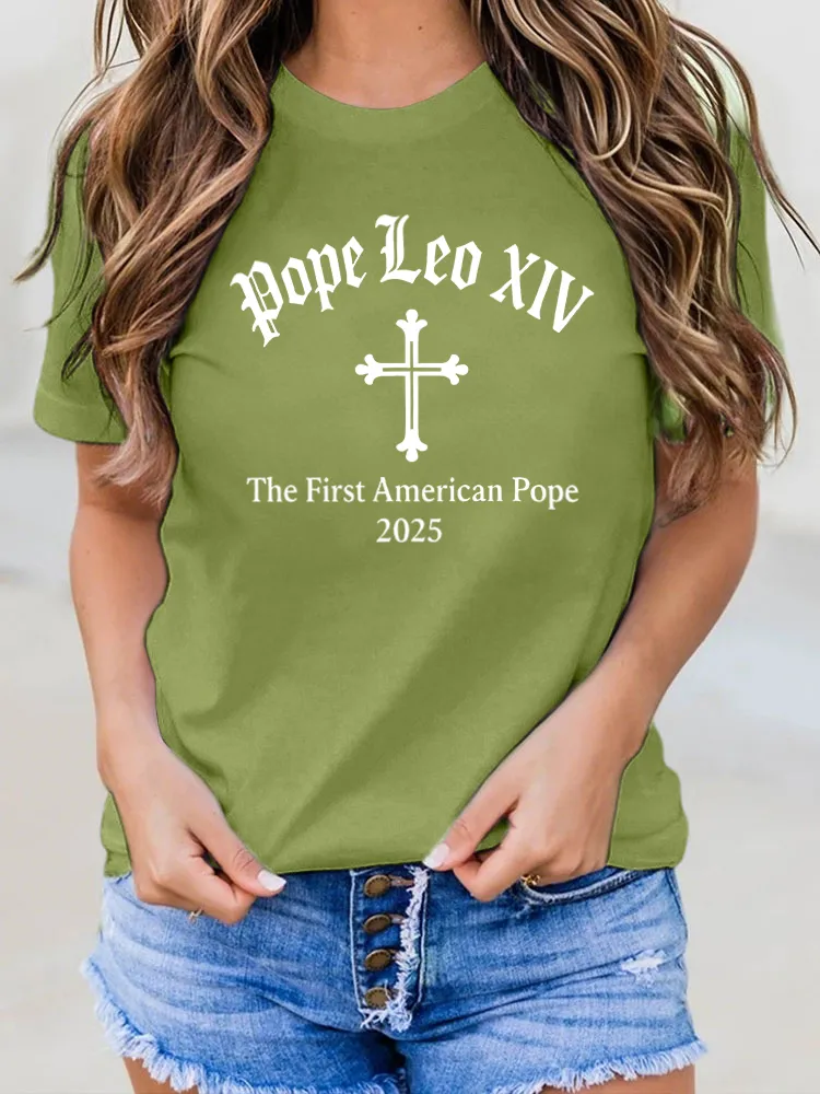 Letter Printed Round-Neck Short Sleeve T-Shirts