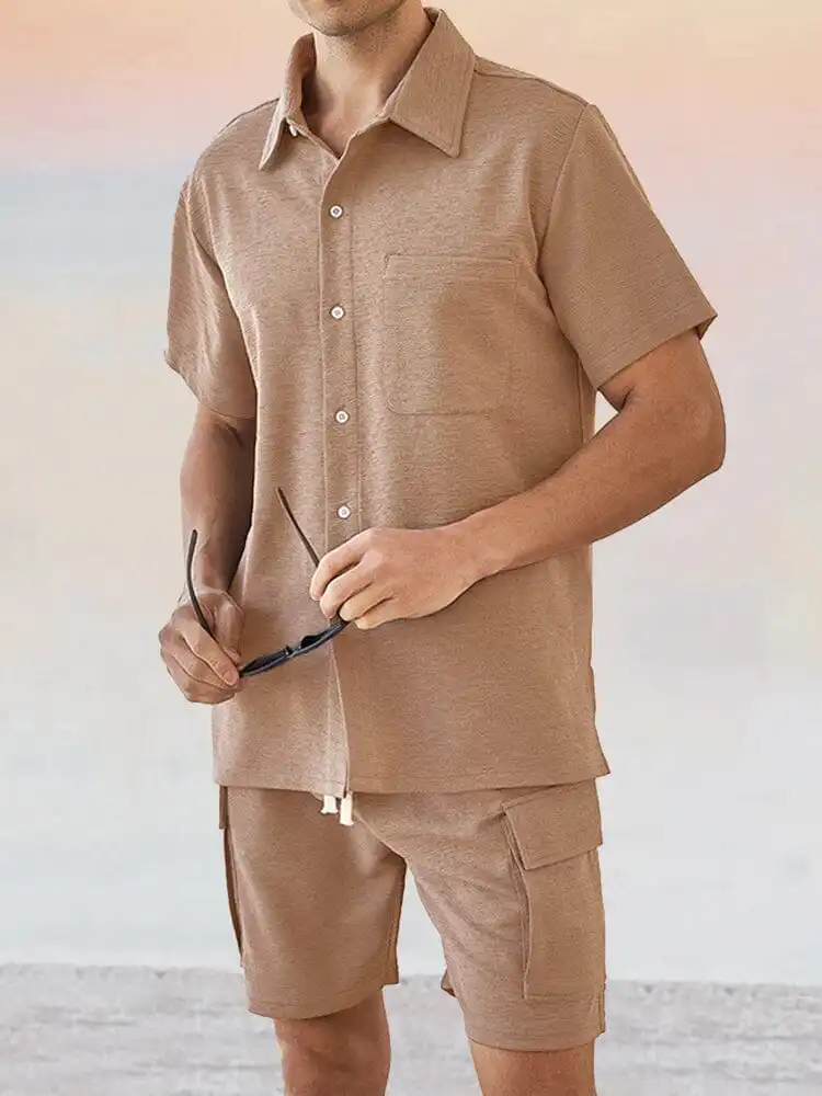 Leisure Texture Shirt Set