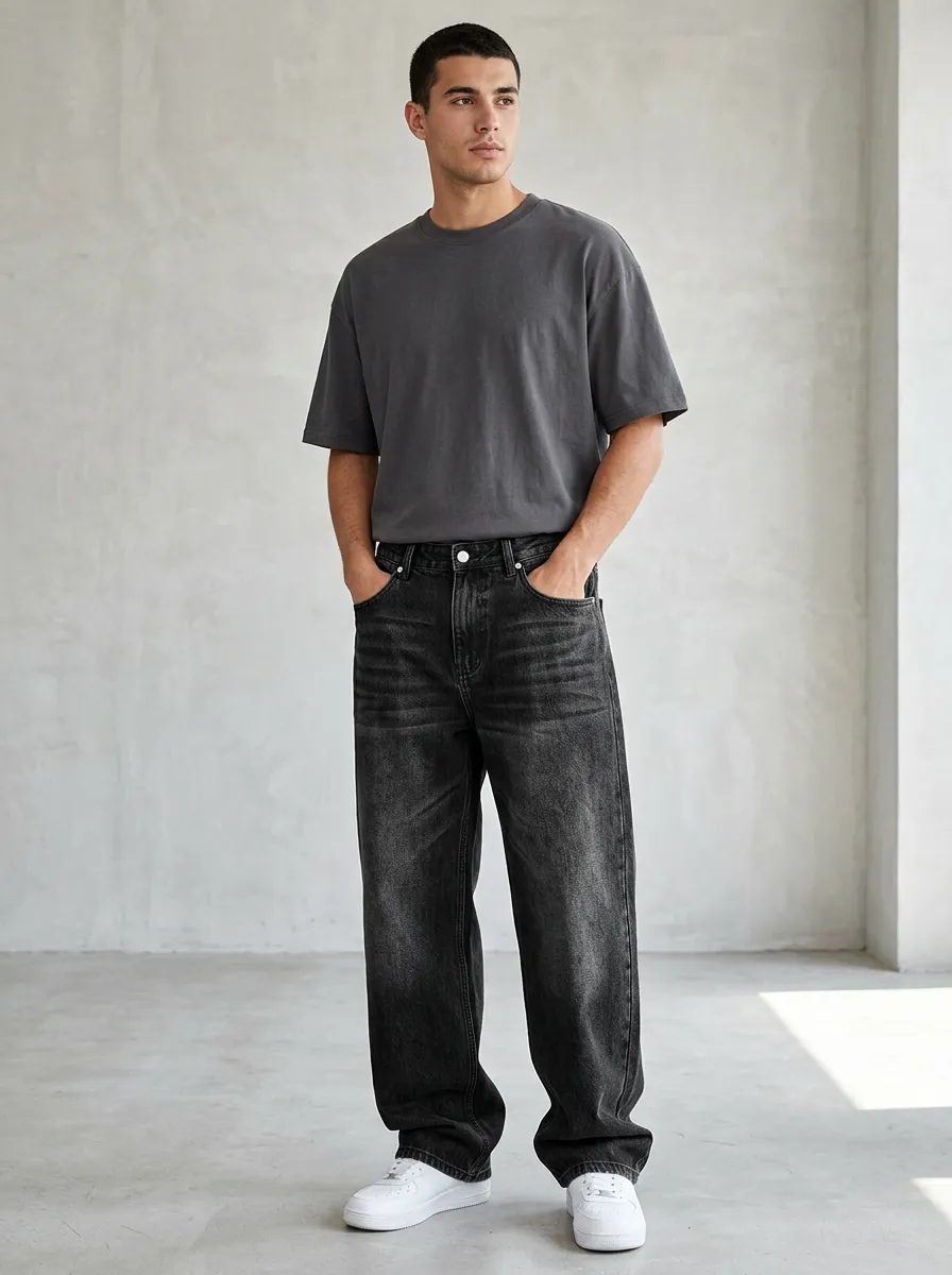 Men's Casual Utility Loose Fit Jeans