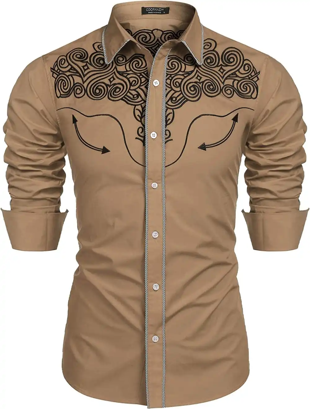 Embroidered Cowboy Button Down Shirt Jeans