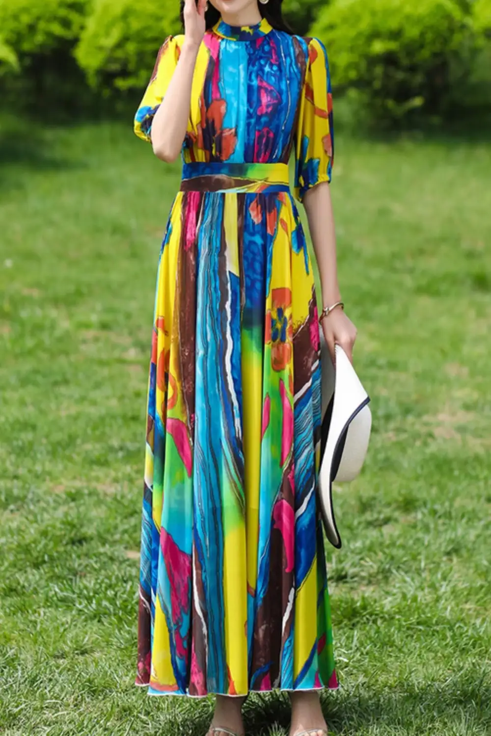 Printed Chiffon Maxi Dress