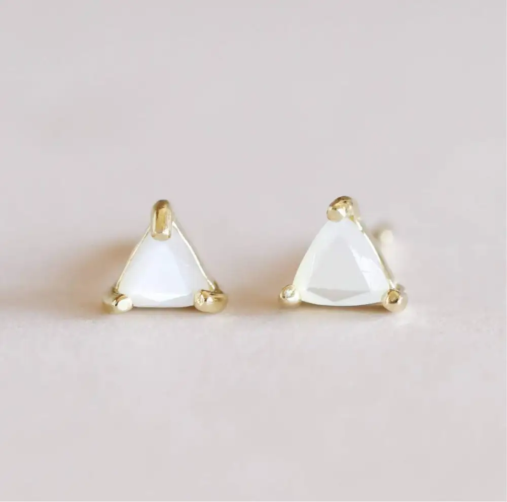 Layered Minimal Gem Stud Earrings