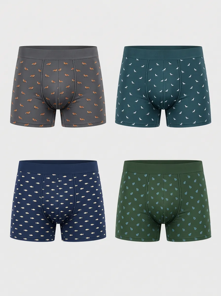 Men's Bennett Animal Nature Boxer Briefs 9-Pack