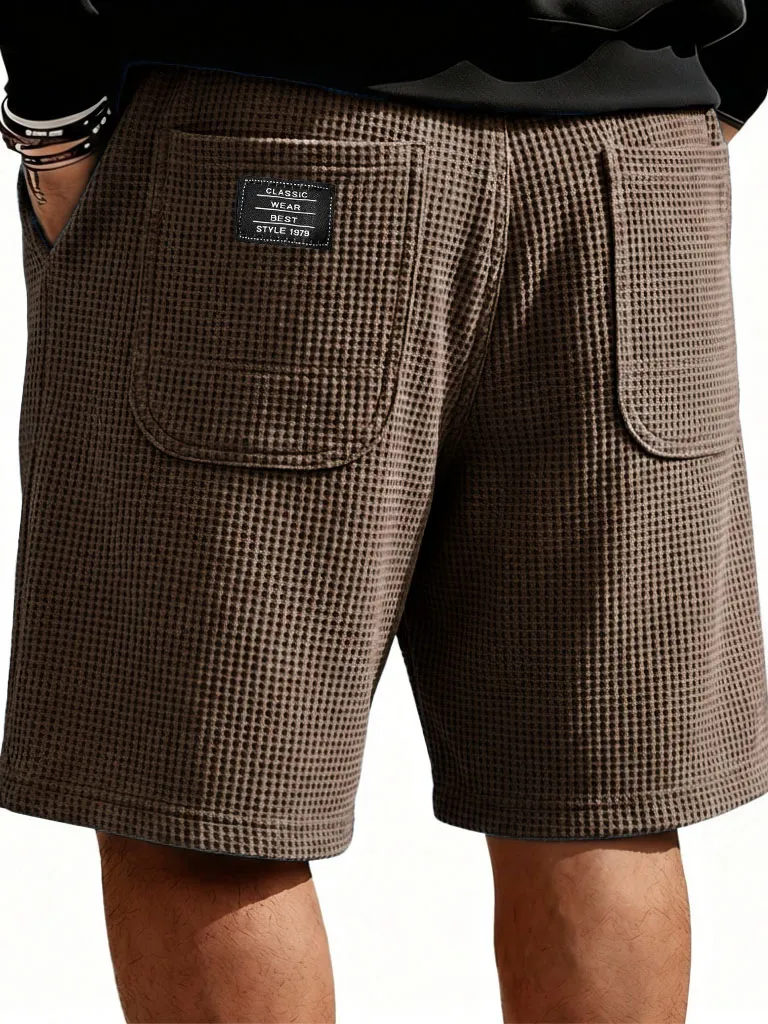 Textured Knit Double Pocket Shorts