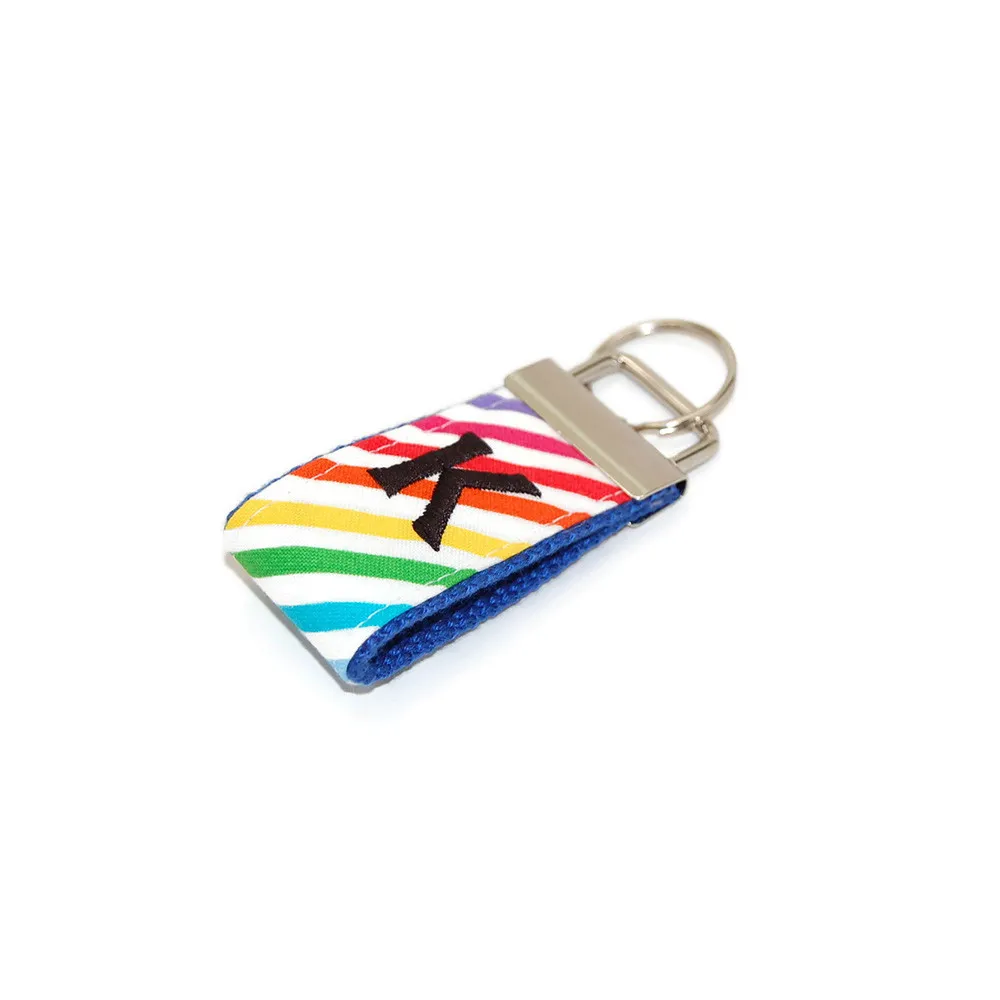 Rainbow Stripes Travel Inspired Keychain