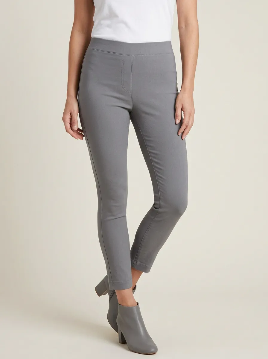 Tailored-Look Mid-Rise Stretch Women's Stretch Mid-Rise Pants
