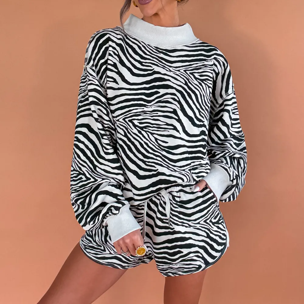 Classic Zebra-Print Sweatshirt