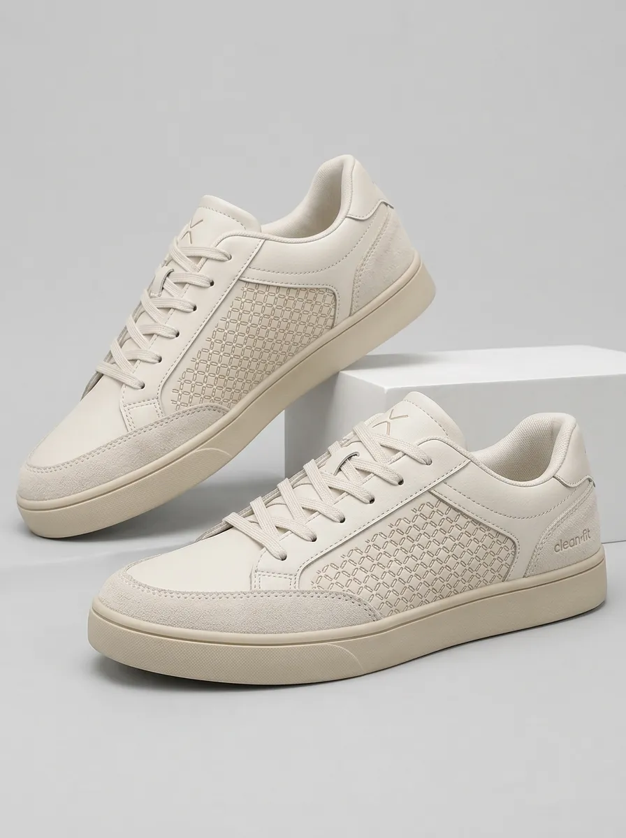 Men's Modern Geometric Pattern Suede Skate Shoes