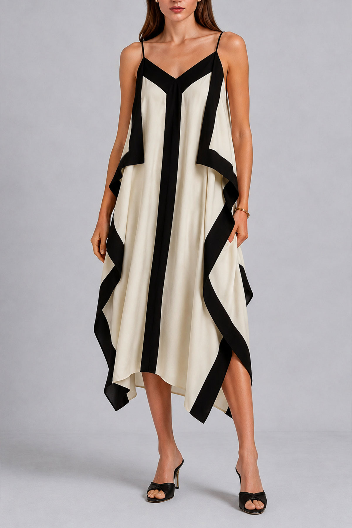 Spaghetti Strap Asymmetrical Mini Dress