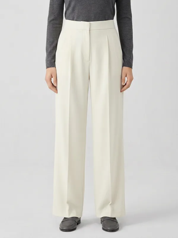 Relaxed Texture Pleated Wide-Leg Trousers