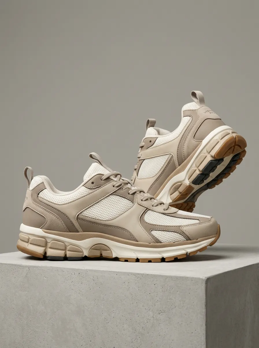 Casual Style Mesh-Panel Casual Sneakers