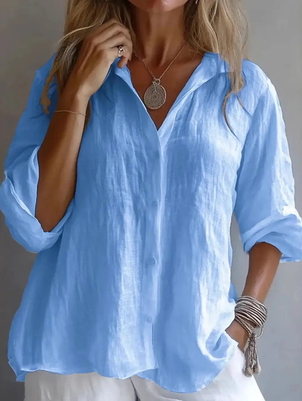 Casual Button Down Blouse