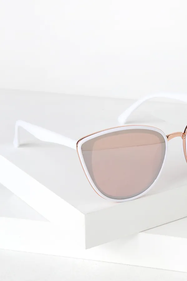 Low-Key White Rose Gold Sunglasses