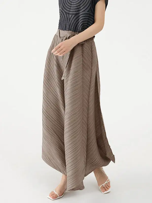 Women's Wide Leg Drawstring Pleated Loose Fit Pants
