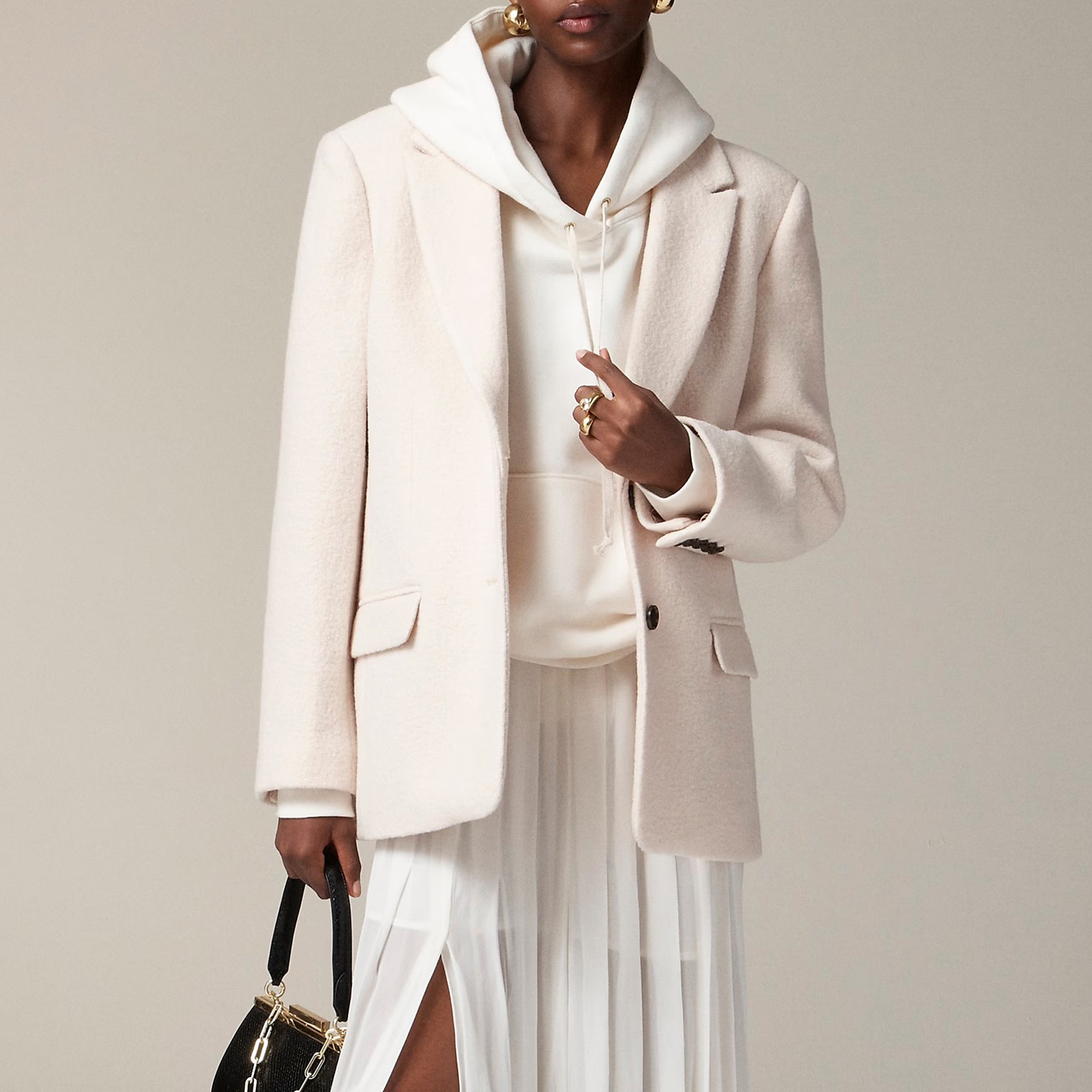 Oversized Blazer Jackets in Boiled Wool