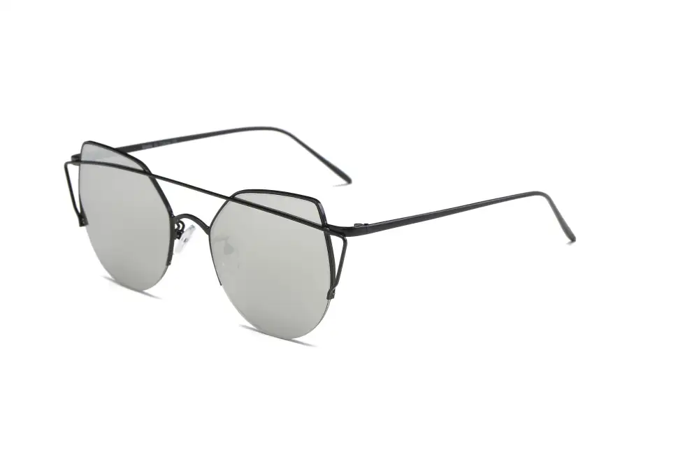 High Pointed Cat-Eye Mirrored Sunglasses