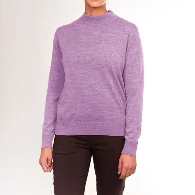 Merino Mock Neck High Neck Pullover