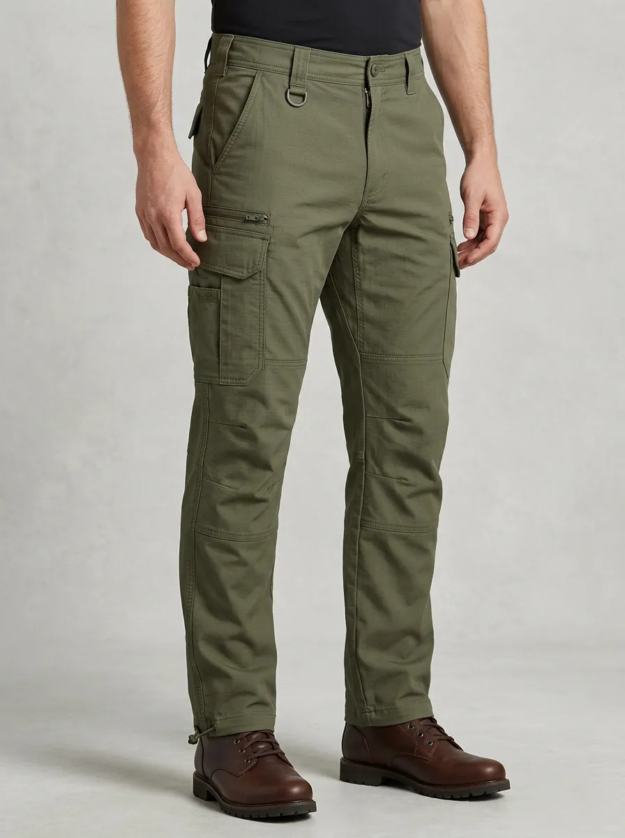 Men's Tactical Outdoor Olive Green Multi-Pocket Cargo Pants