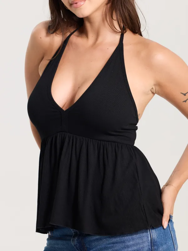 Flowy V-Neck Halter Tank Top