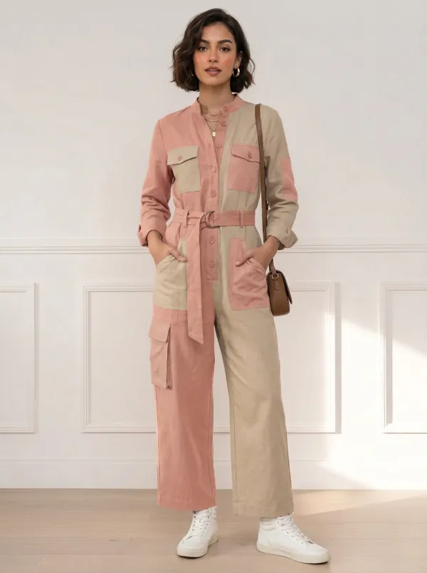 Women's Willow Utility Colorblock Cargo Jumpsuit
