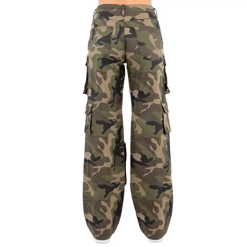 High-Waist Wide-Leg Cargo Jeans