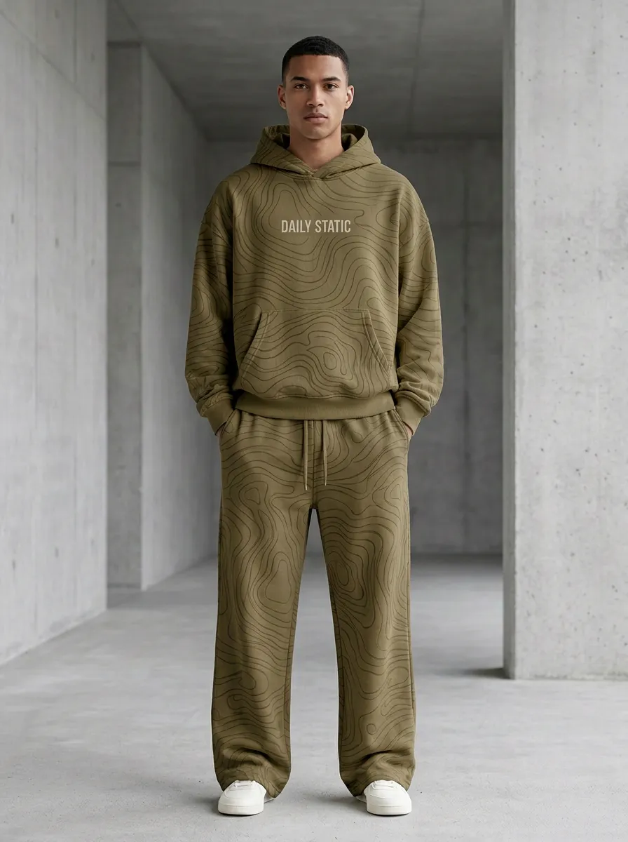 Sweatpants Topographic Men's Two-Piece Tracksuit