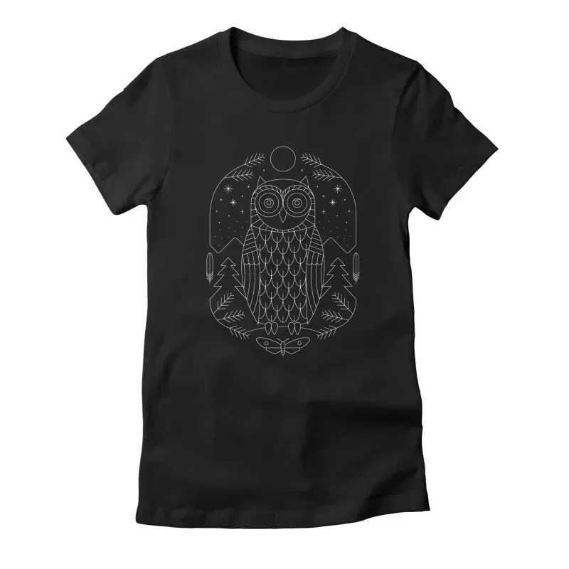 Fashion Slim Fit Owl Pattern Short Sleeves