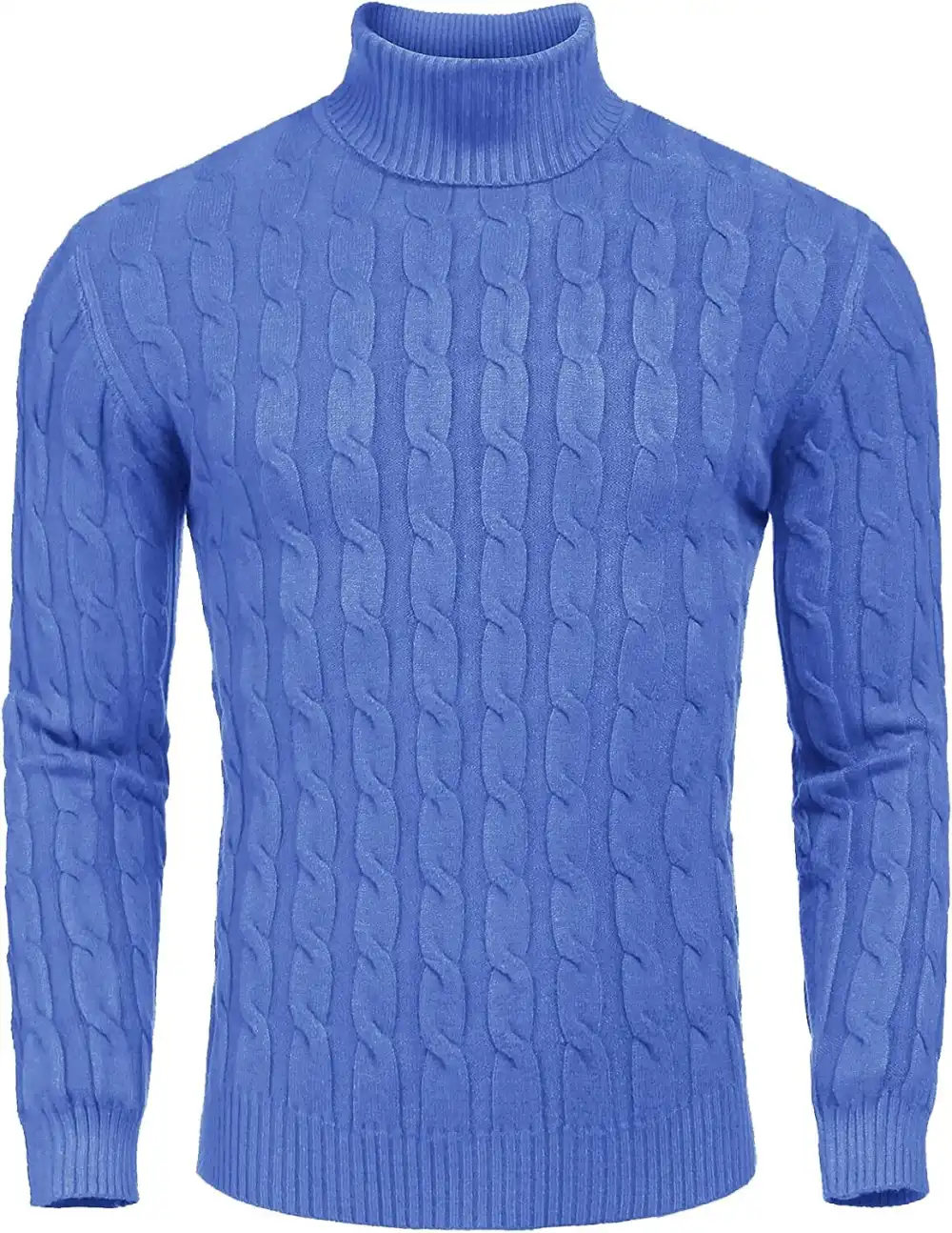 Fine Gauge Cable Texture Turtleneck Sweater