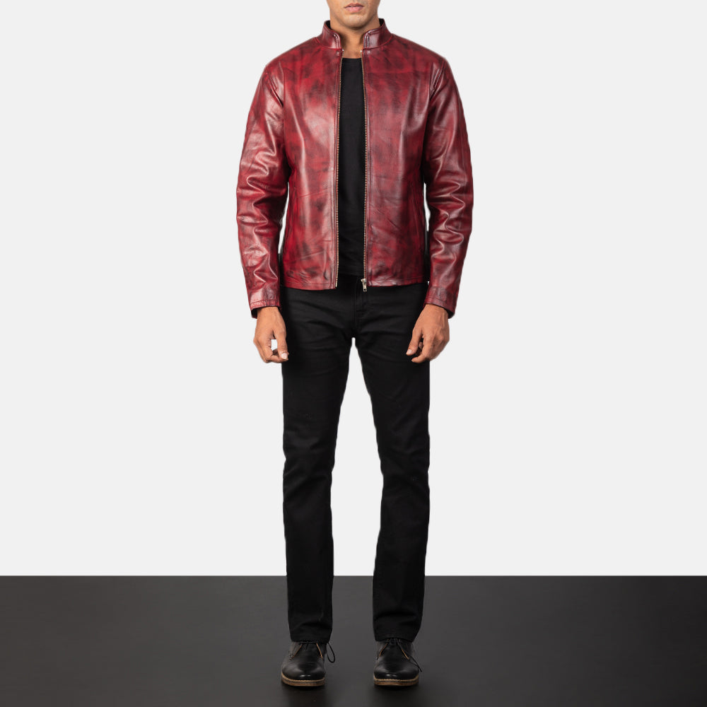 Men's Modern Leather Distressed Jacket