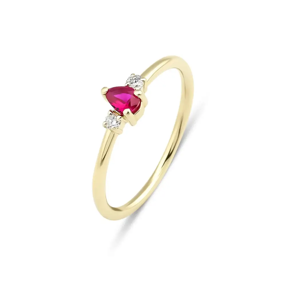 Pear Shaped Ruby and Diamond Ring