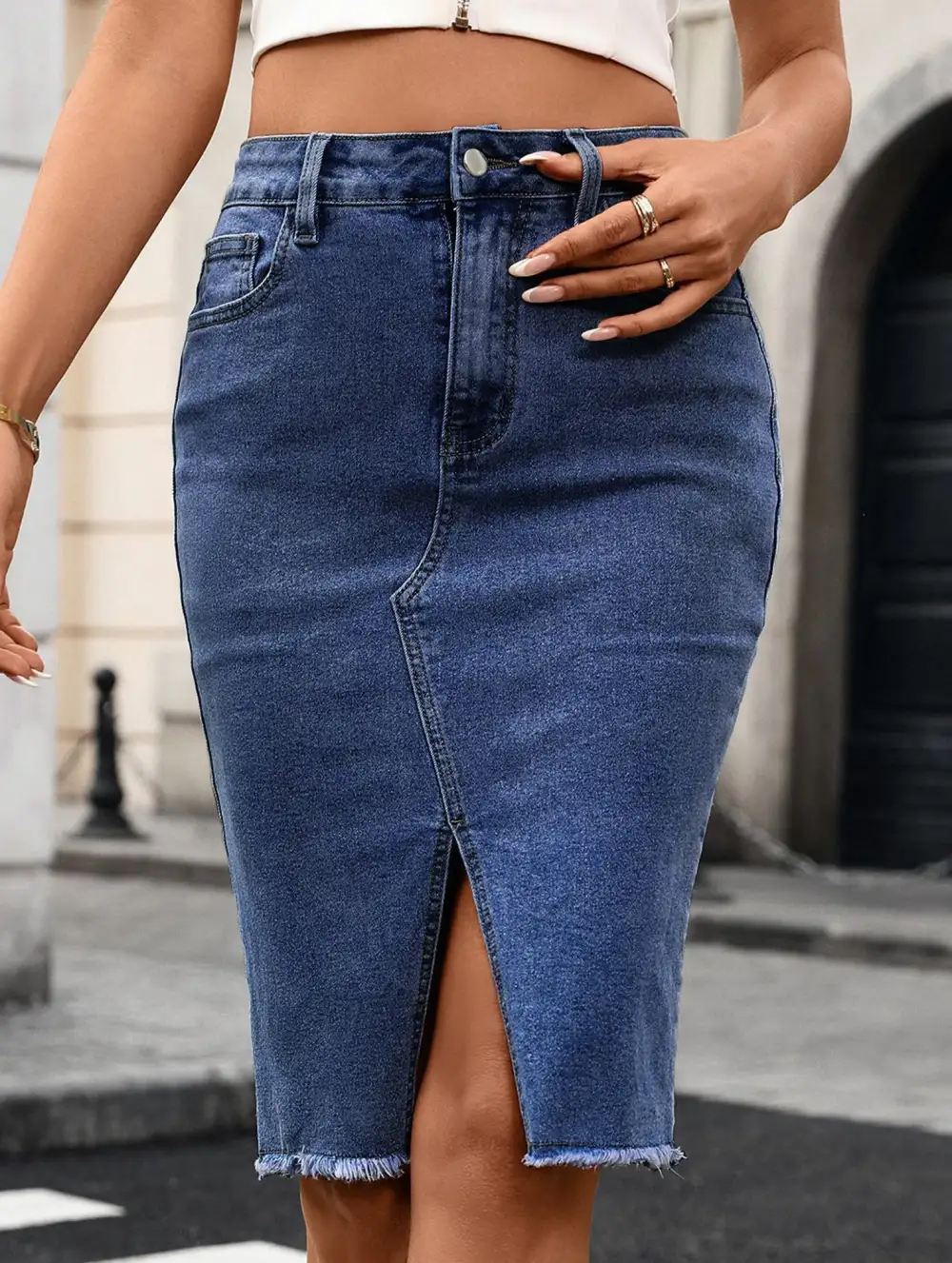 Denim Mermaid Maxi Skirt