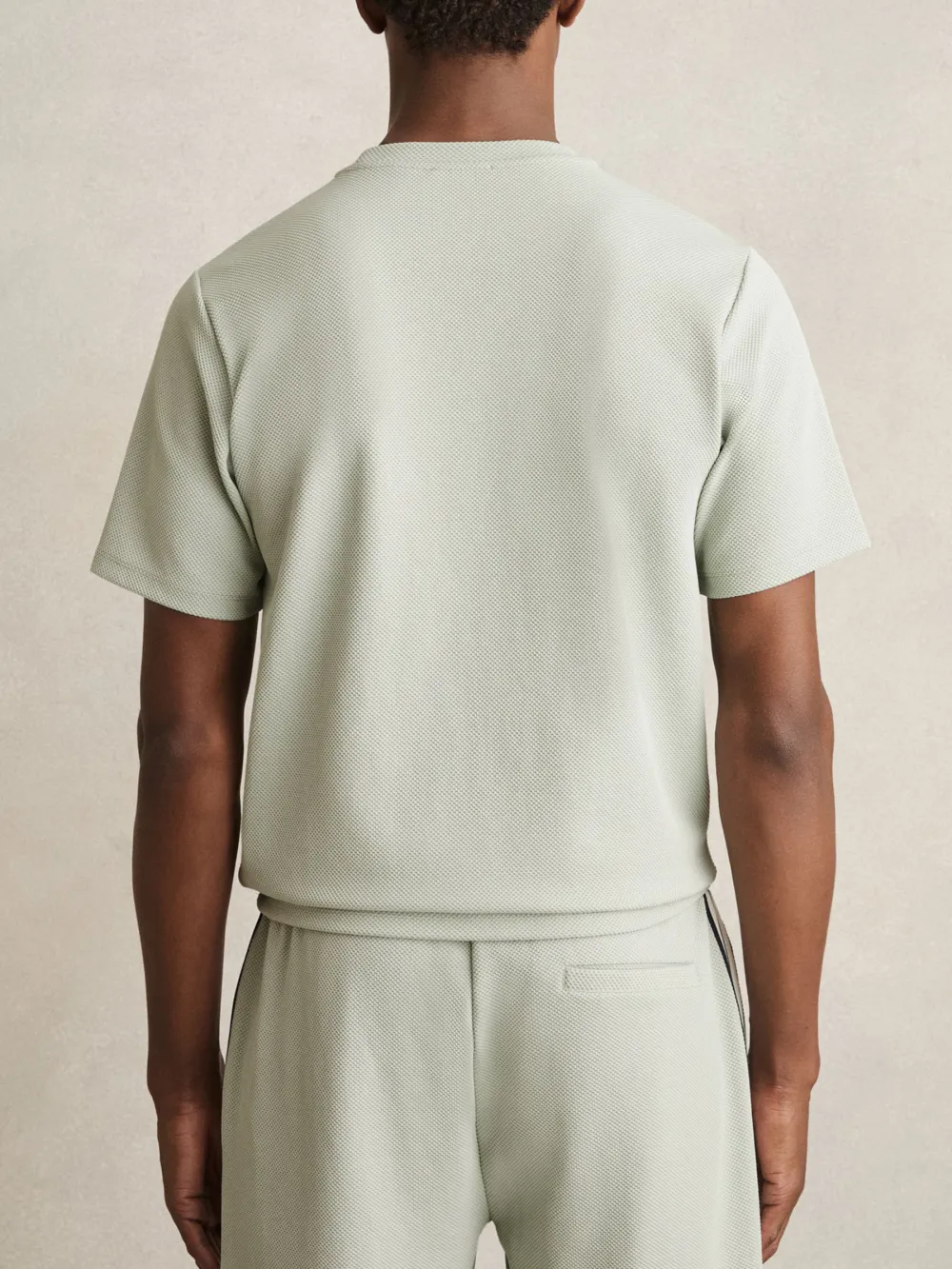 Men's Elastic Textured Short Sleeves
