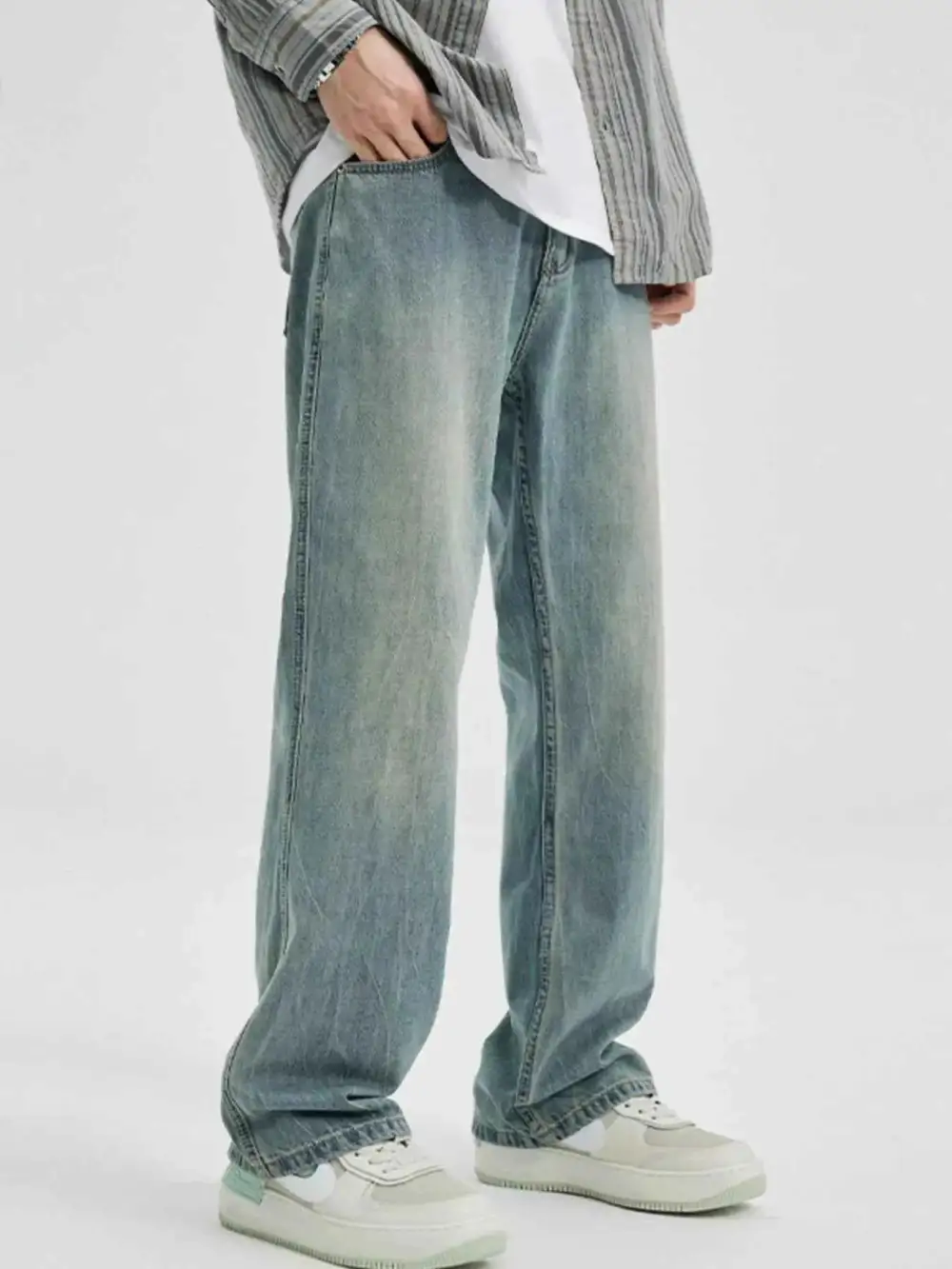 Easywear Washed Wide Leg Jeans