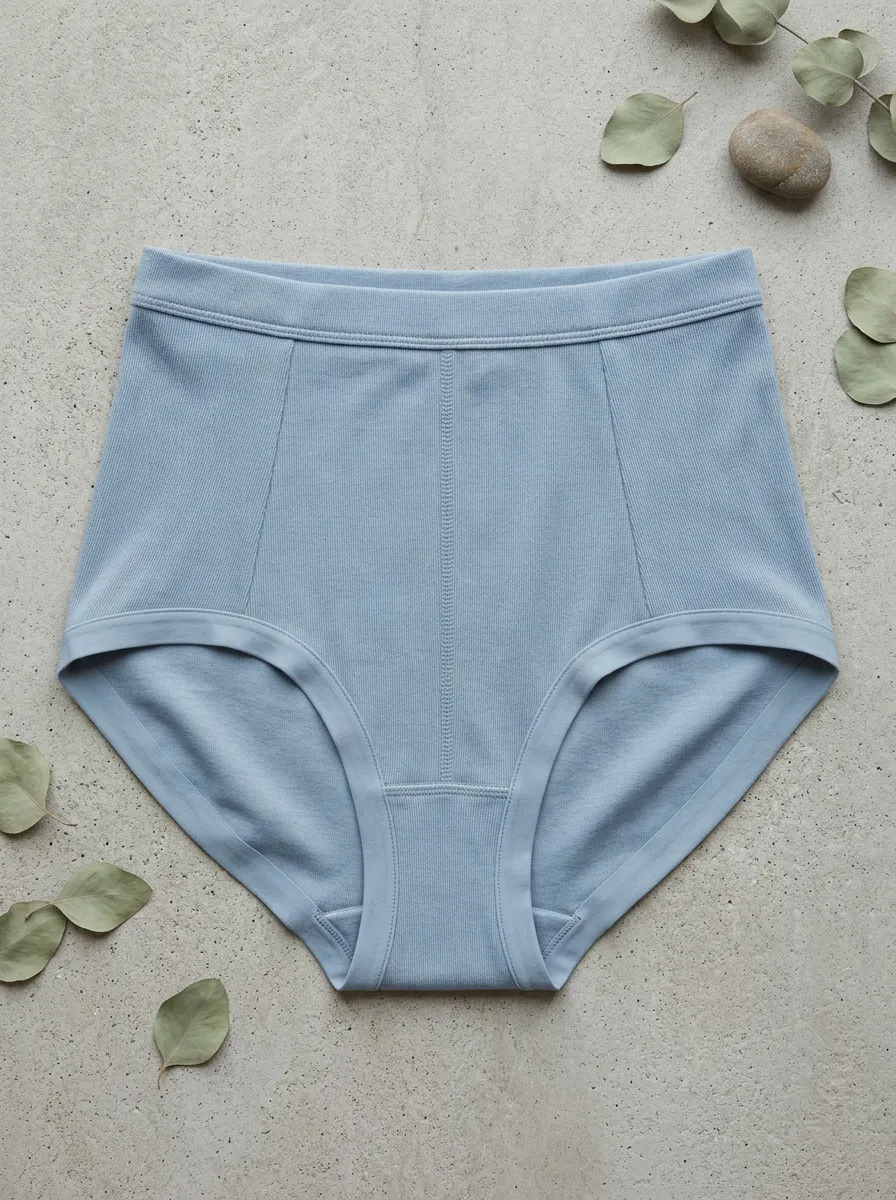 Women's Modern High Waisted Ribbed Cotton Panties