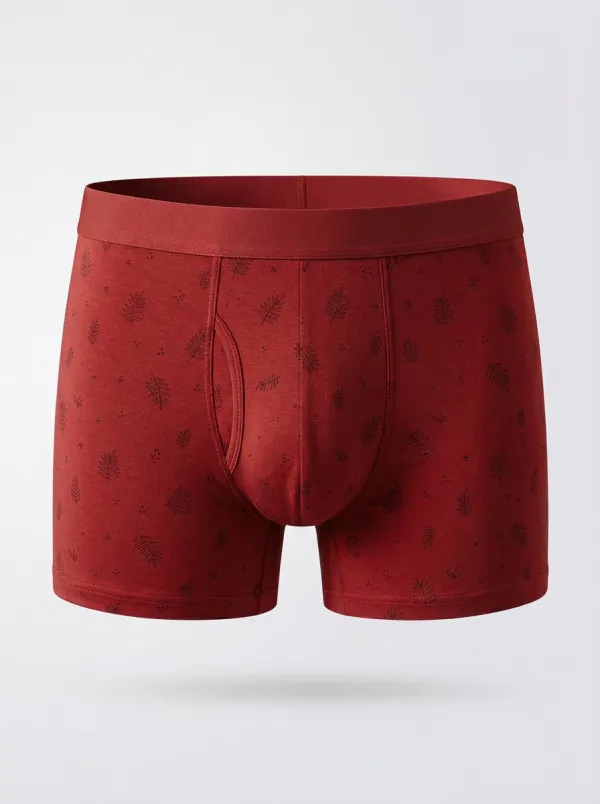 Men's Nature Lover Fern Leaf Printed Boxer Briefs