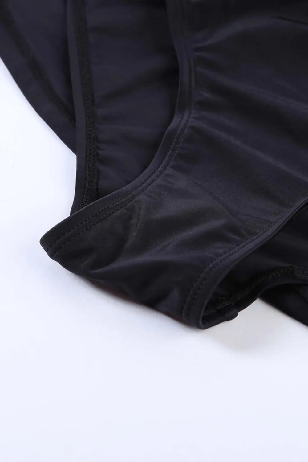 Solid Pleated Flared Basic Active One Pieces Swimsuits Swimwear