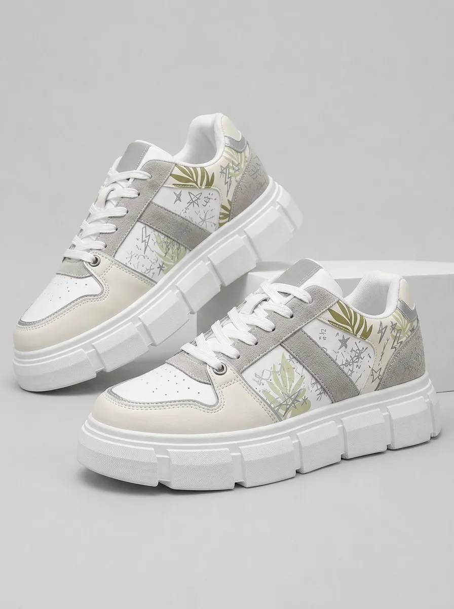 Men's Botanical Star Lightning Patterned Skate Shoes