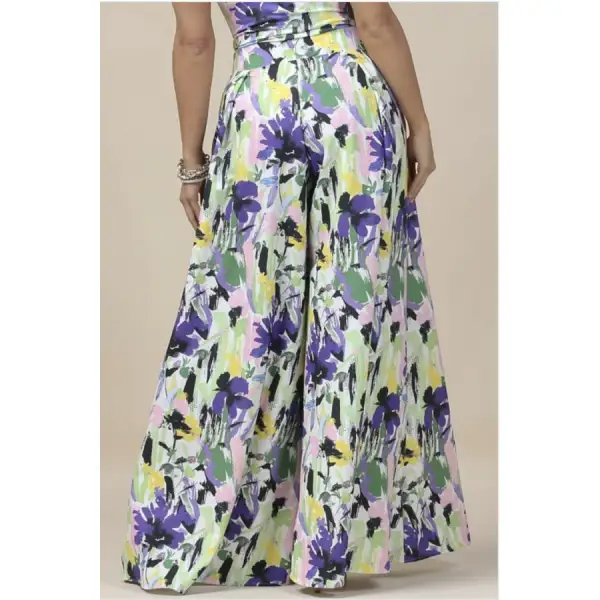 Abstract Printed Palazzo Pants with Pockets