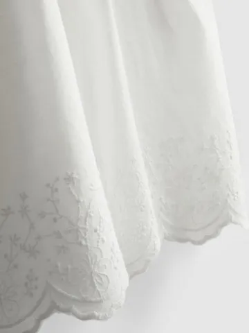 1-9yrs | Pure Cotton Shirred Embroidered Blouse