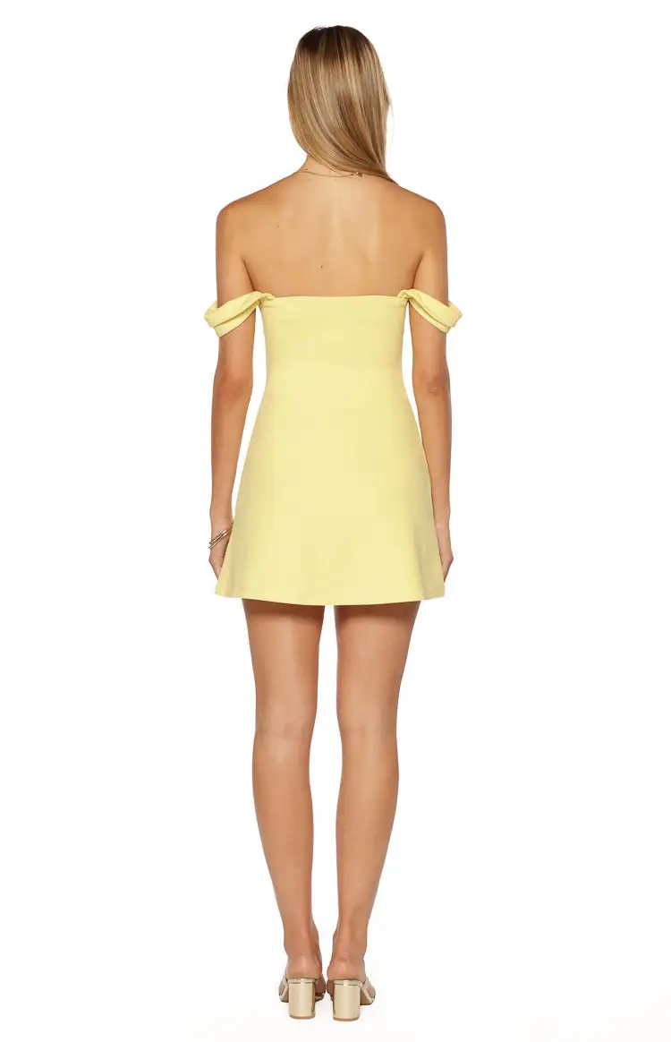 Chiffon Satin Off Mini Dress