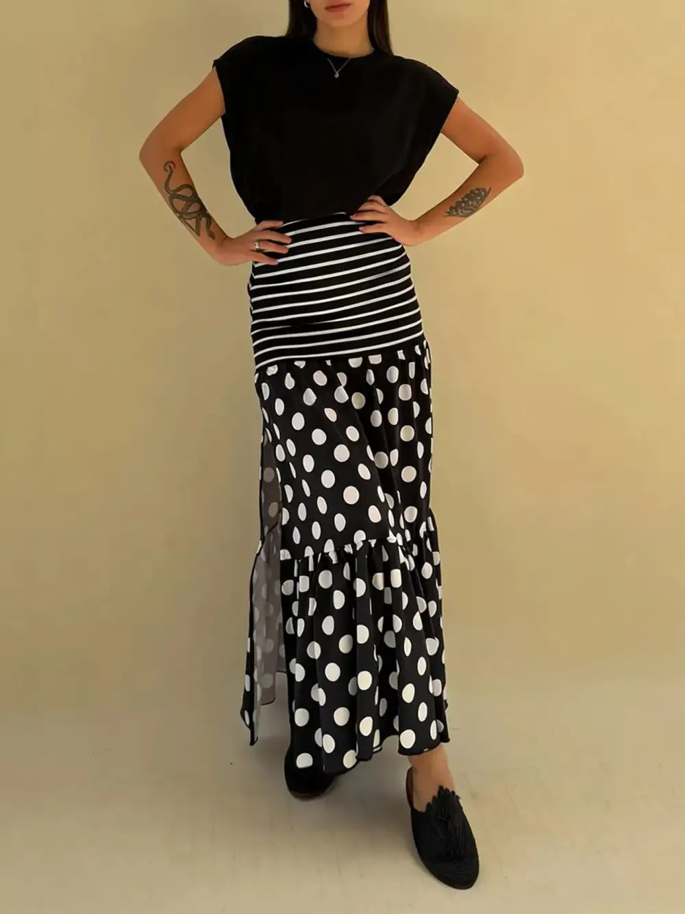 Softline Printed Polka Skirt
