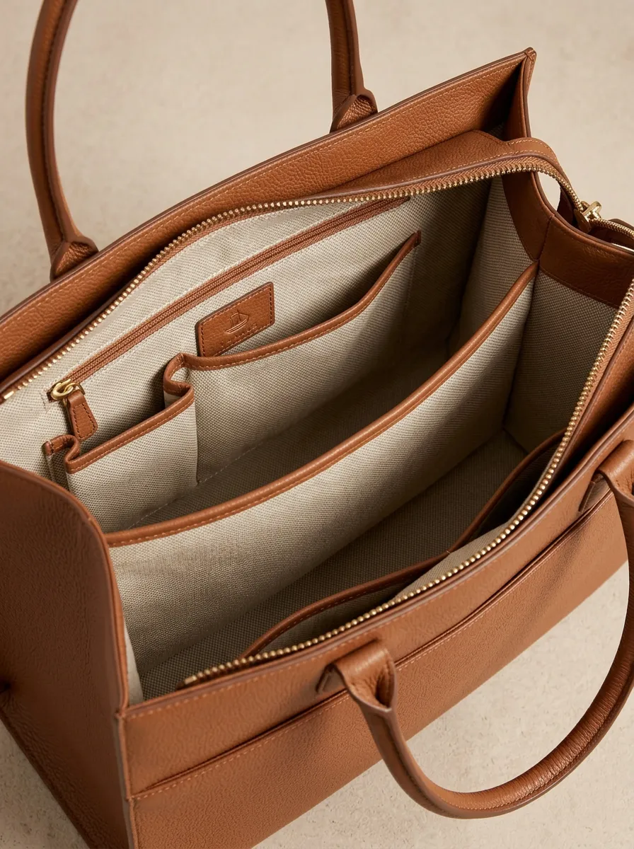 Women's Pebbled Dual-Handle Tote Bag