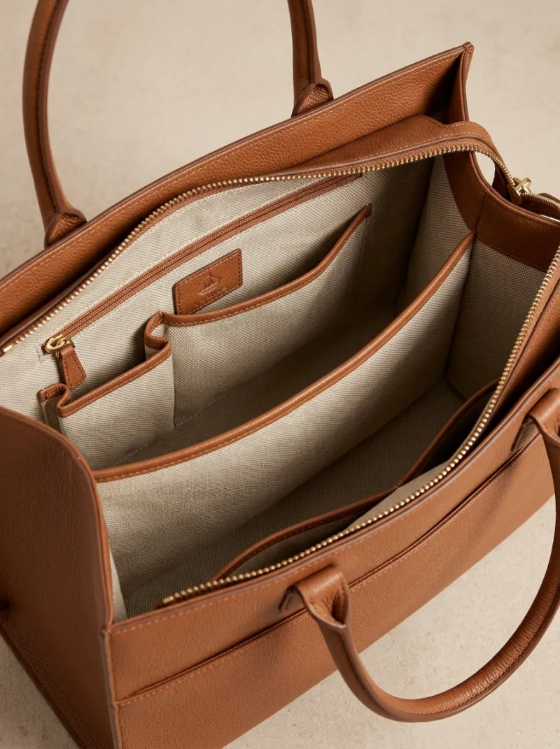 Women's Pebbled Dual-Handle Tote Bag