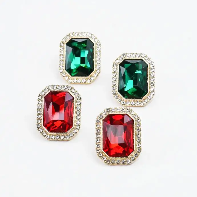 Modern Crystal Accent Stud Earrings