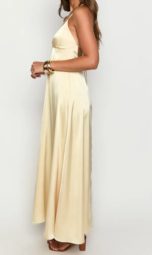 Modern Satin Flowy Maxi Dress