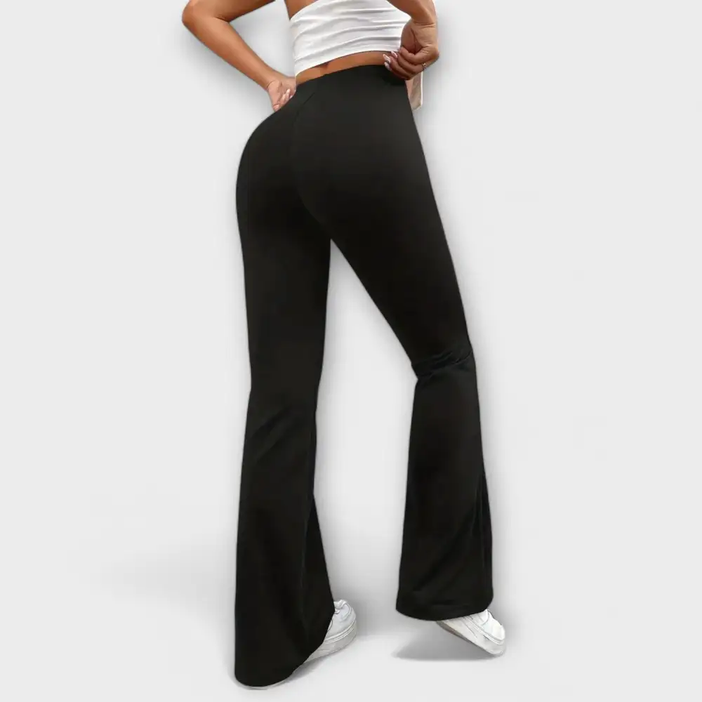 Flared Leg High Waist Lightweight Trousers