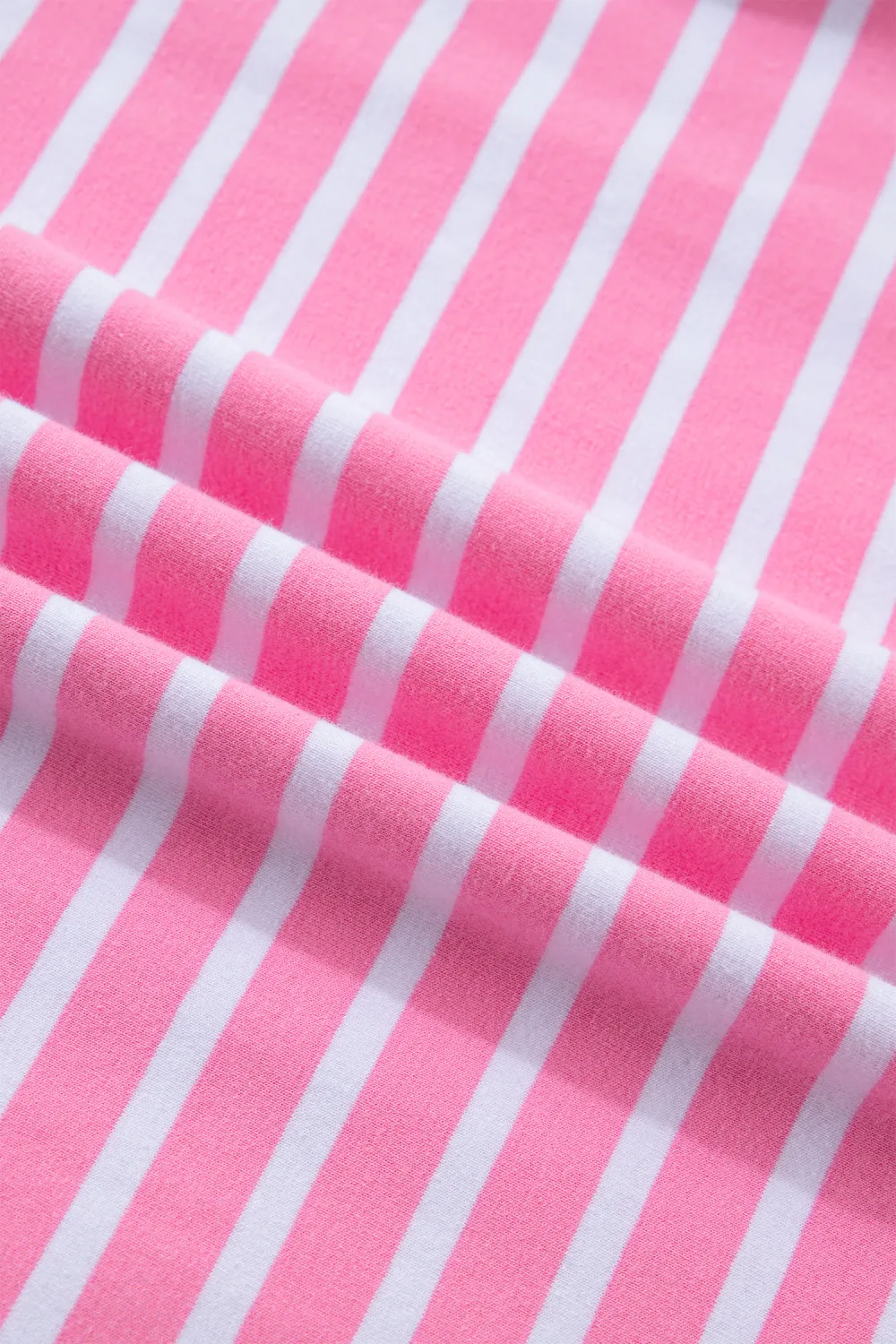 Pink Stripe Round Neck Drop Top