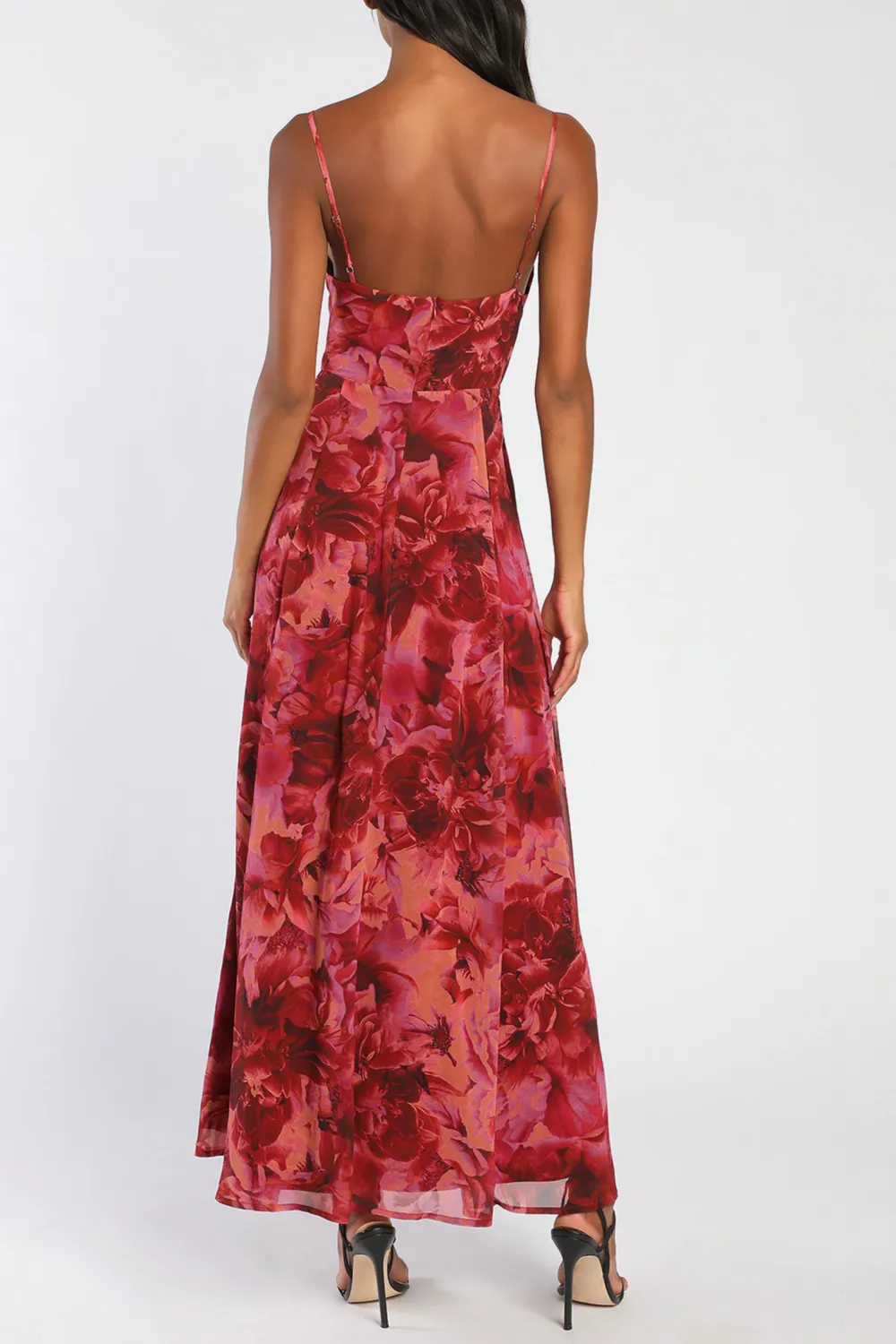 Casual Style Floral Print Twist-Front Maxi Dress